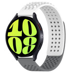 Correia de relógio em silicone respirável com pontos 3D e furos de 20mm, para Samsung Galaxy Watch 6 Classic 47mm, para Samsung Galaxy Watch 6 44mm, para Samsung Galaxy Watch 6 40mm