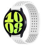 Correia de relógio em silicone respirável com pontos 3D e furos de 20mm, para Samsung Galaxy Watch 6 Classic 47mm, para Samsung Galaxy Watch 6 44mm, para Samsung Galaxy Watch 6 40mm