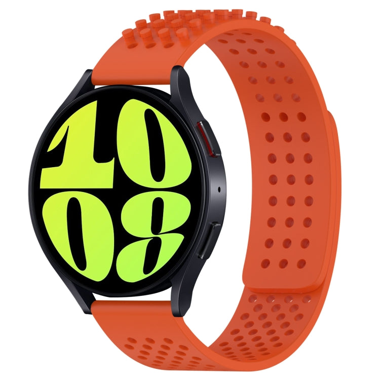 Correia de relógio em silicone respirável com pontos 3D e furos de 20mm, para Samsung Galaxy Watch 6 Classic 47mm, para Samsung Galaxy Watch 6 44mm, para Samsung Galaxy Watch 6 40mm