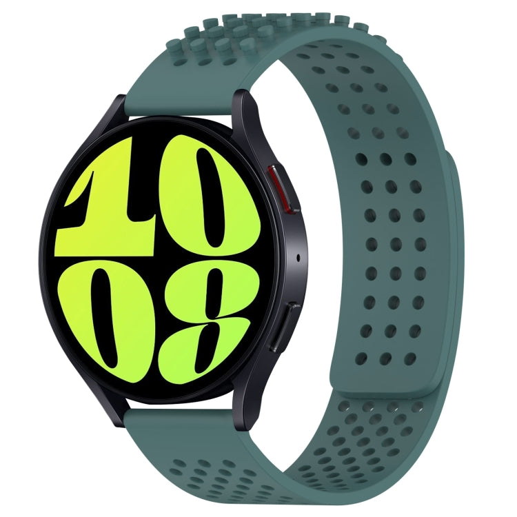 Correia de relógio em silicone respirável com pontos 3D e furos de 20mm, para Samsung Galaxy Watch 6 Classic 47mm, para Samsung Galaxy Watch 6 44mm, para Samsung Galaxy Watch 6 40mm