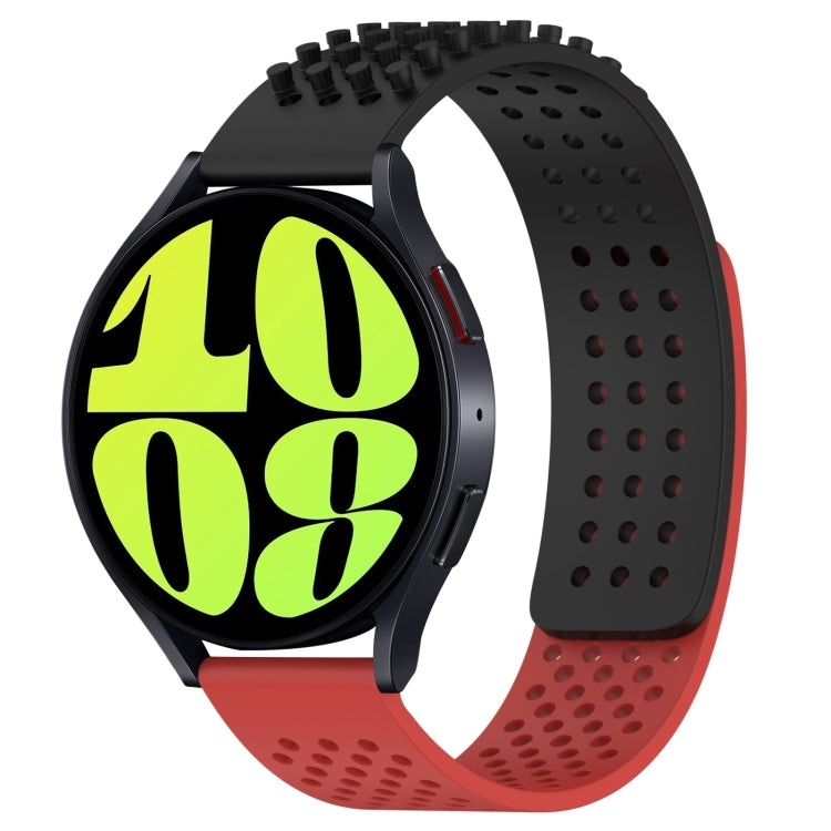 Correia de relógio em silicone respirável com pontos 3D e furos de 20mm, para Samsung Galaxy Watch 6 Classic 47mm, para Samsung Galaxy Watch 6 44mm, para Samsung Galaxy Watch 6 40mm