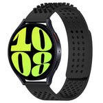 Correia de relógio em silicone respirável com pontos 3D e furos de 20mm, para Samsung Galaxy Watch 6 Classic 47mm, para Samsung Galaxy Watch 6 44mm, para Samsung Galaxy Watch 6 40mm
