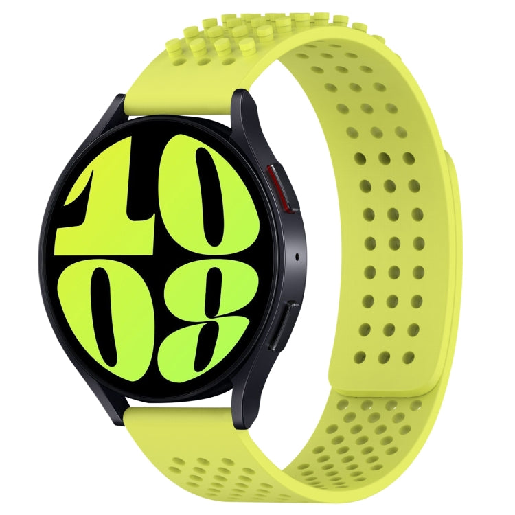 Correia de relógio em silicone respirável com pontos 3D e furos de 20mm, para Samsung Galaxy Watch 6 Classic 47mm, para Samsung Galaxy Watch 6 44mm, para Samsung Galaxy Watch 6 40mm
