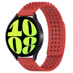 Correia de relógio em silicone respirável com pontos 3D e furos de 20mm, para Samsung Galaxy Watch 6 Classic 47mm, para Samsung Galaxy Watch 6 44mm, para Samsung Galaxy Watch 6 40mm