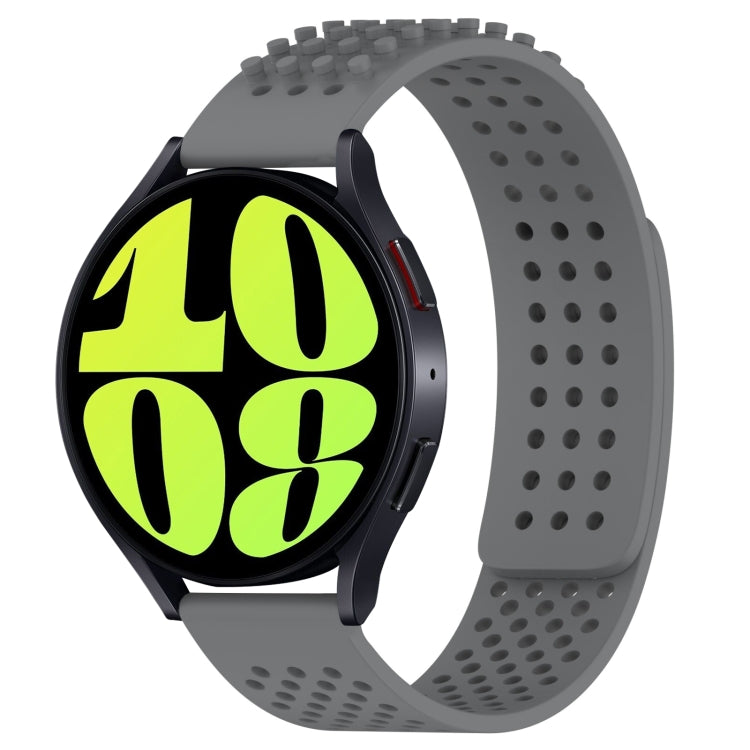 Correia de relógio em silicone respirável com pontos 3D e furos de 20mm, para Samsung Galaxy Watch 6 Classic 47mm, para Samsung Galaxy Watch 6 44mm, para Samsung Galaxy Watch 6 40mm