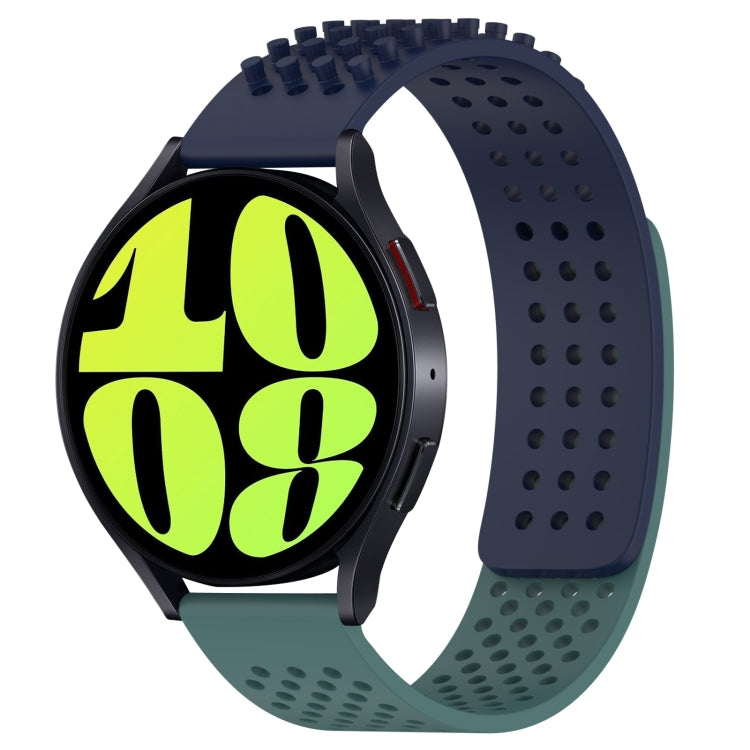 Correia de relógio em silicone respirável com pontos 3D e furos de 20mm, para Samsung Galaxy Watch 6 Classic 47mm, para Samsung Galaxy Watch 6 44mm, para Samsung Galaxy Watch 6 40mm