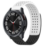 Correia de relógio em silicone respirável com pontos 3D e furos de 20mm, para Samsung Galaxy Watch 6 Classic 47mm, para Samsung Galaxy Watch 6 44mm, para Samsung Galaxy Watch 6 40mm