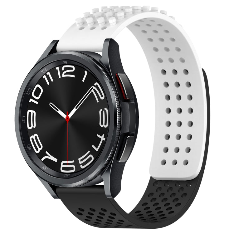 Correia de relógio em silicone respirável com pontos 3D e furos de 20mm, para Samsung Galaxy Watch 6 Classic 47mm, para Samsung Galaxy Watch 6 44mm, para Samsung Galaxy Watch 6 40mm