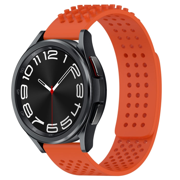 Correia de relógio em silicone respirável com pontos 3D e furos de 20mm, para Samsung Galaxy Watch 6 Classic 47mm, para Samsung Galaxy Watch 6 44mm, para Samsung Galaxy Watch 6 40mm