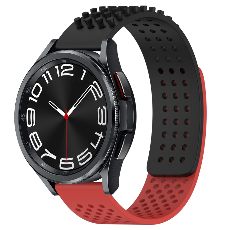 Correia de relógio em silicone respirável com pontos 3D e furos de 20mm, para Samsung Galaxy Watch 6 Classic 47mm, para Samsung Galaxy Watch 6 44mm, para Samsung Galaxy Watch 6 40mm
