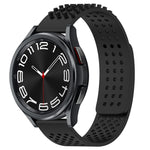 Correia de relógio em silicone respirável com pontos 3D e furos de 20mm, para Samsung Galaxy Watch 6 Classic 47mm, para Samsung Galaxy Watch 6 44mm, para Samsung Galaxy Watch 6 40mm