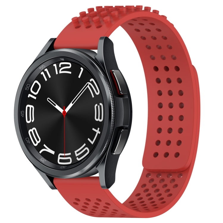 Correia de relógio em silicone respirável com pontos 3D e furos de 20mm, para Samsung Galaxy Watch 6 Classic 47mm, para Samsung Galaxy Watch 6 44mm, para Samsung Galaxy Watch 6 40mm