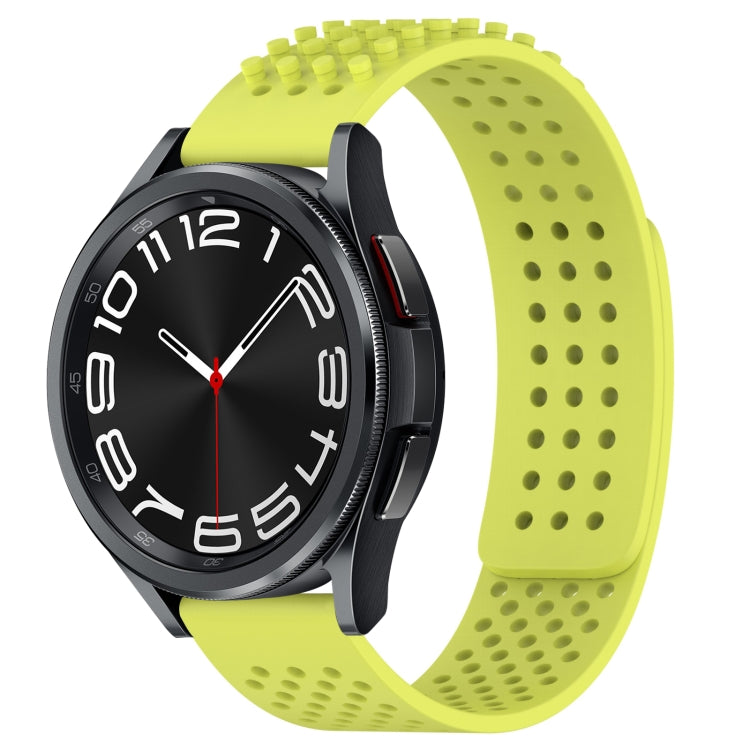 Correia de relógio em silicone respirável com pontos 3D e furos de 20mm, para Samsung Galaxy Watch 6 Classic 47mm, para Samsung Galaxy Watch 6 44mm, para Samsung Galaxy Watch 6 40mm