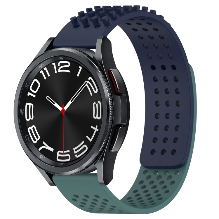 Correia de relógio em silicone respirável com pontos 3D e furos de 20mm, para Samsung Galaxy Watch 6 Classic 47mm, para Samsung Galaxy Watch 6 44mm, para Samsung Galaxy Watch 6 40mm