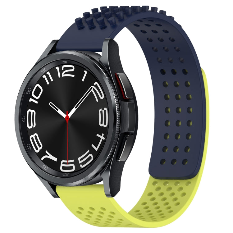 Correia de relógio em silicone respirável com pontos 3D e furos de 20mm, para Samsung Galaxy Watch 6 Classic 47mm, para Samsung Galaxy Watch 6 44mm, para Samsung Galaxy Watch 6 40mm