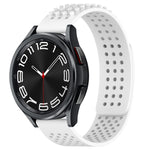 Correia de relógio em silicone respirável com pontos 3D e furos de 20mm, para Samsung Galaxy Watch 6 Classic 43mm, para Samsung Galaxy Watch 5 Pro Edição Golfe, para Samsung Galaxy Watch 5 Edição Golfe