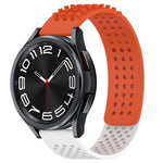 Correia de relógio em silicone respirável com pontos 3D e furos de 20mm, para Samsung Galaxy Watch 6 Classic 43mm, para Samsung Galaxy Watch 5 Pro Edição Golfe, para Samsung Galaxy Watch 5 Edição Golfe