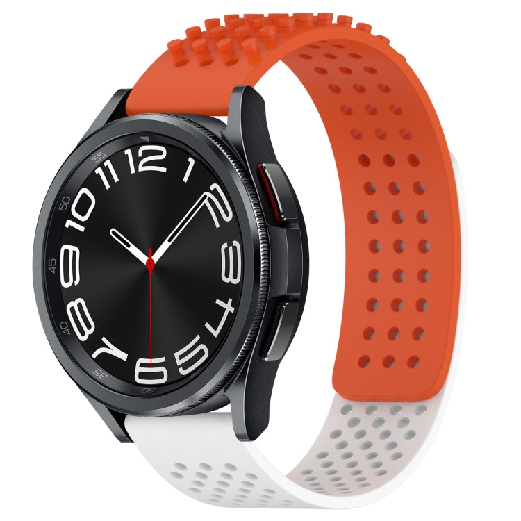 Correia de relógio em silicone respirável com pontos 3D e furos de 20mm, para Samsung Galaxy Watch 6 Classic 43mm, para Samsung Galaxy Watch 5 Pro Edição Golfe, para Samsung Galaxy Watch 5 Edição Golfe