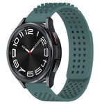 Correia de relógio em silicone respirável com pontos 3D e furos de 20mm, para Samsung Galaxy Watch 6 Classic 43mm, para Samsung Galaxy Watch 5 Pro Edição Golfe, para Samsung Galaxy Watch 5 Edição Golfe