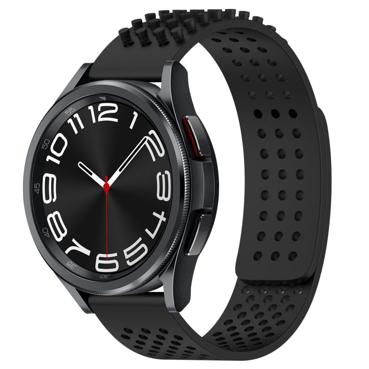Correia de relógio em silicone respirável com pontos 3D e furos de 20mm, para Samsung Galaxy Watch 6 Classic 43mm, para Samsung Galaxy Watch 5 Pro Edição Golfe, para Samsung Galaxy Watch 5 Edição Golfe