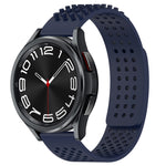Correia de relógio em silicone respirável com pontos 3D e furos de 20mm, para Samsung Galaxy Watch 6 Classic 43mm, para Samsung Galaxy Watch 5 Pro Edição Golfe, para Samsung Galaxy Watch 5 Edição Golfe