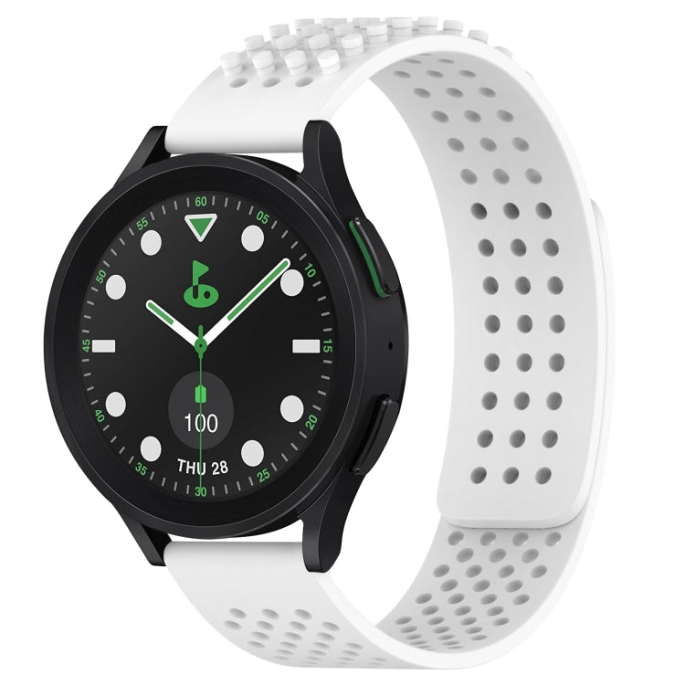 Correia de relógio em silicone respirável com pontos 3D e furos de 20mm, para Samsung Galaxy Watch 6 Classic 43mm, para Samsung Galaxy Watch 5 Pro Edição Golfe, para Samsung Galaxy Watch 5 Edição Golfe