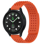 Correia de relógio em silicone respirável com pontos 3D e furos de 20mm, para Samsung Galaxy Watch 6 Classic 43mm, para Samsung Galaxy Watch 5 Pro Edição Golfe, para Samsung Galaxy Watch 5 Edição Golfe