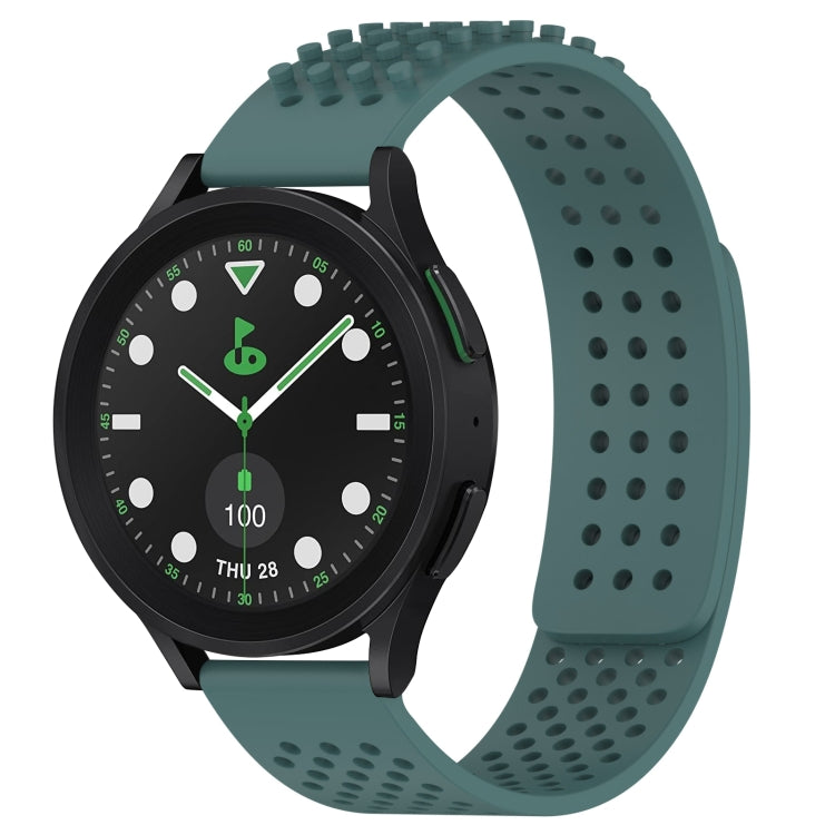 Correia de relógio em silicone respirável com pontos 3D e furos de 20mm, para Samsung Galaxy Watch 6 Classic 43mm, para Samsung Galaxy Watch 5 Pro Edição Golfe, para Samsung Galaxy Watch 5 Edição Golfe