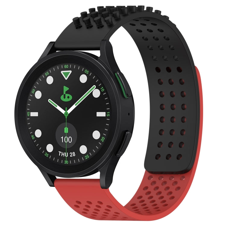 Correia de relógio em silicone respirável com pontos 3D e furos de 20mm, para Samsung Galaxy Watch 6 Classic 43mm, para Samsung Galaxy Watch 5 Pro Edição Golfe, para Samsung Galaxy Watch 5 Edição Golfe