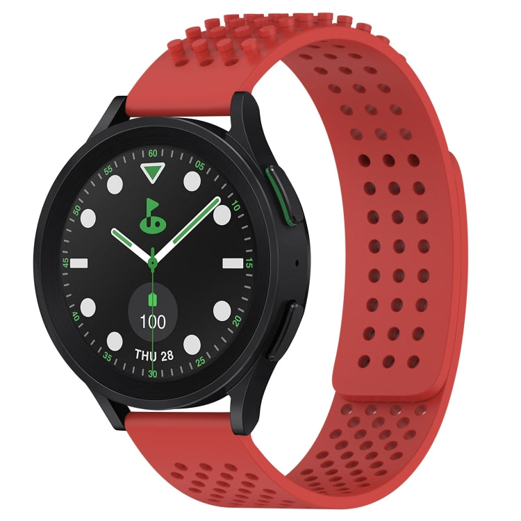 Correia de relógio em silicone respirável com pontos 3D e furos de 20mm, para Samsung Galaxy Watch 6 Classic 43mm, para Samsung Galaxy Watch 5 Pro Edição Golfe, para Samsung Galaxy Watch 5 Edição Golfe