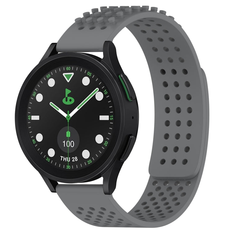 Correia de relógio em silicone respirável com pontos 3D e furos de 20mm, para Samsung Galaxy Watch 6 Classic 43mm, para Samsung Galaxy Watch 5 Pro Edição Golfe, para Samsung Galaxy Watch 5 Edição Golfe