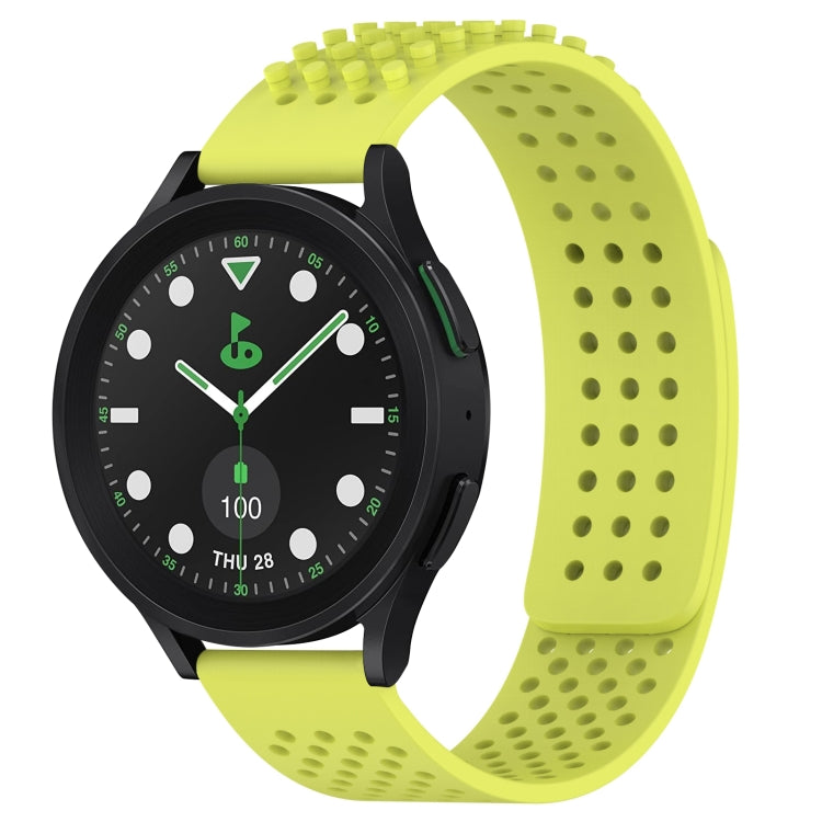 Correia de relógio em silicone respirável com pontos 3D e furos de 20mm, para Samsung Galaxy Watch 6 Classic 43mm, para Samsung Galaxy Watch 5 Pro Edição Golfe, para Samsung Galaxy Watch 5 Edição Golfe