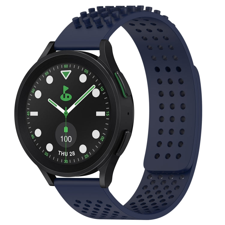 Correia de relógio em silicone respirável com pontos 3D e furos de 20mm, para Samsung Galaxy Watch 6 Classic 43mm, para Samsung Galaxy Watch 5 Pro Edição Golfe, para Samsung Galaxy Watch 5 Edição Golfe