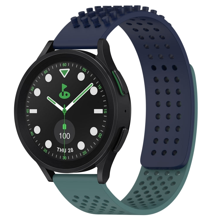 Correia de relógio em silicone respirável com pontos 3D e furos de 20mm, para Samsung Galaxy Watch 6 Classic 43mm, para Samsung Galaxy Watch 5 Pro Edição Golfe, para Samsung Galaxy Watch 5 Edição Golfe