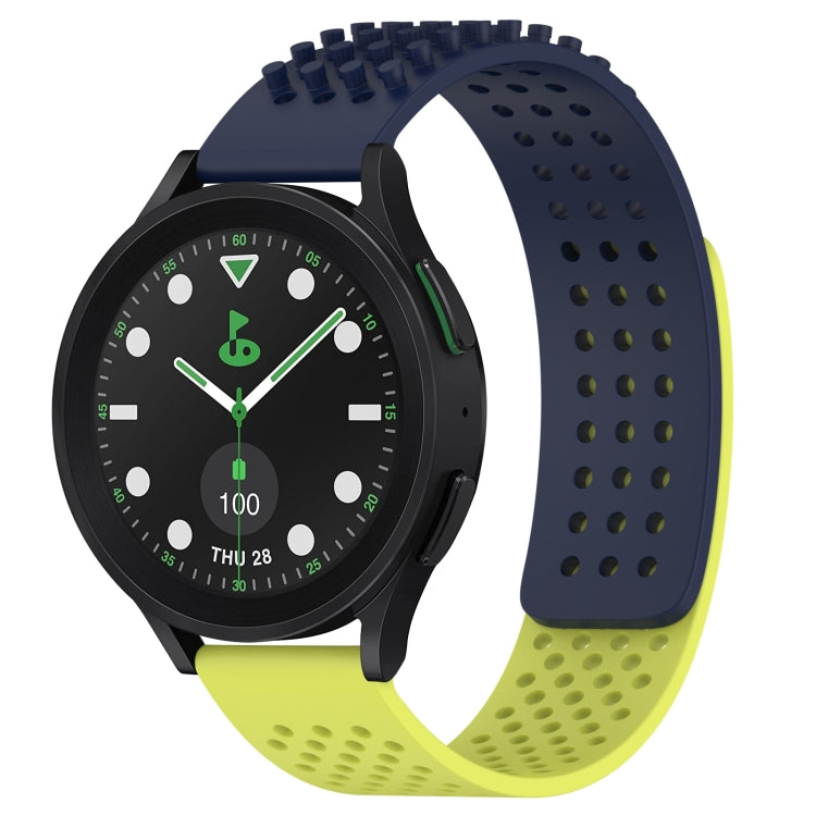 Correia de relógio em silicone respirável com pontos 3D e furos de 20mm, para Samsung Galaxy Watch 6 Classic 43mm, para Samsung Galaxy Watch 5 Pro Edição Golfe, para Samsung Galaxy Watch 5 Edição Golfe