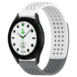 Correia de relógio em silicone respirável com pontos 3D e furos de 20mm, para Samsung Galaxy Watch 6 Classic 43mm, para Samsung Galaxy Watch 5 Pro Edição Golfe, para Samsung Galaxy Watch 5 Edição Golfe