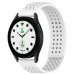 Correia de relógio em silicone respirável com pontos 3D e furos de 20mm, para Samsung Galaxy Watch 6 Classic 43mm, para Samsung Galaxy Watch 5 Pro Edição Golfe, para Samsung Galaxy Watch 5 Edição Golfe