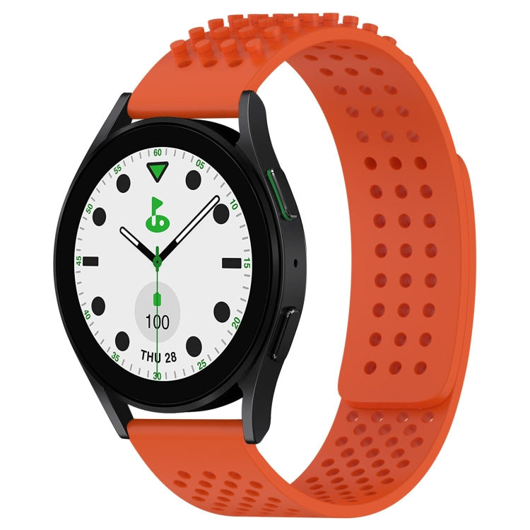 Correia de relógio em silicone respirável com pontos 3D e furos de 20mm, para Samsung Galaxy Watch 6 Classic 43mm, para Samsung Galaxy Watch 5 Pro Edição Golfe, para Samsung Galaxy Watch 5 Edição Golfe