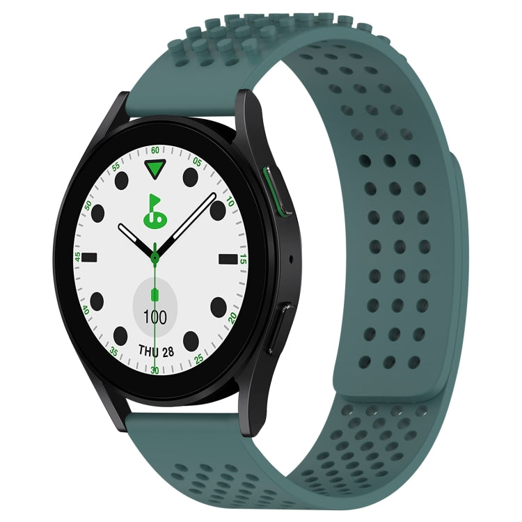 Correia de relógio em silicone respirável com pontos 3D e furos de 20mm, para Samsung Galaxy Watch 6 Classic 43mm, para Samsung Galaxy Watch 5 Pro Edição Golfe, para Samsung Galaxy Watch 5 Edição Golfe