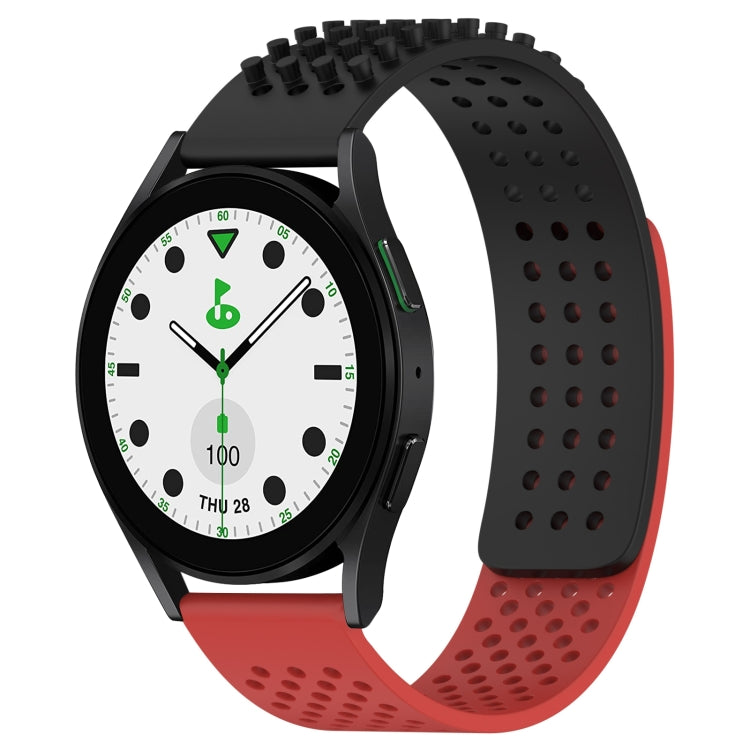 Correia de relógio em silicone respirável com pontos 3D e furos de 20mm, para Samsung Galaxy Watch 6 Classic 43mm, para Samsung Galaxy Watch 5 Pro Edição Golfe, para Samsung Galaxy Watch 5 Edição Golfe