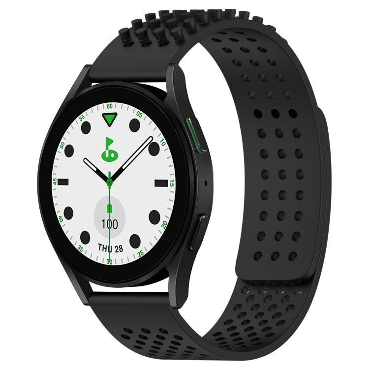 Correia de relógio em silicone respirável com pontos 3D e furos de 20mm, para Samsung Galaxy Watch 6 Classic 43mm, para Samsung Galaxy Watch 5 Pro Edição Golfe, para Samsung Galaxy Watch 5 Edição Golfe