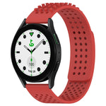 Correia de relógio em silicone respirável com pontos 3D e furos de 20mm, para Samsung Galaxy Watch 6 Classic 43mm, para Samsung Galaxy Watch 5 Pro Edição Golfe, para Samsung Galaxy Watch 5 Edição Golfe