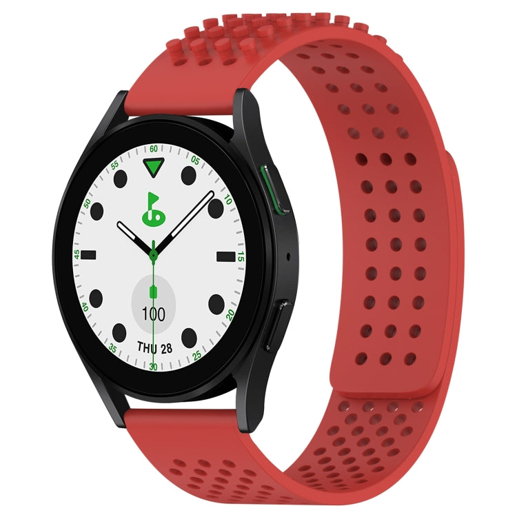 Correia de relógio em silicone respirável com pontos 3D e furos de 20mm, para Samsung Galaxy Watch 6 Classic 43mm, para Samsung Galaxy Watch 5 Pro Edição Golfe, para Samsung Galaxy Watch 5 Edição Golfe