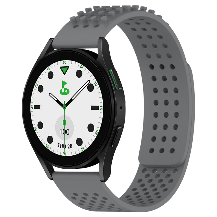 Correia de relógio em silicone respirável com pontos 3D e furos de 20mm, para Samsung Galaxy Watch 6 Classic 43mm, para Samsung Galaxy Watch 5 Pro Edição Golfe, para Samsung Galaxy Watch 5 Edição Golfe