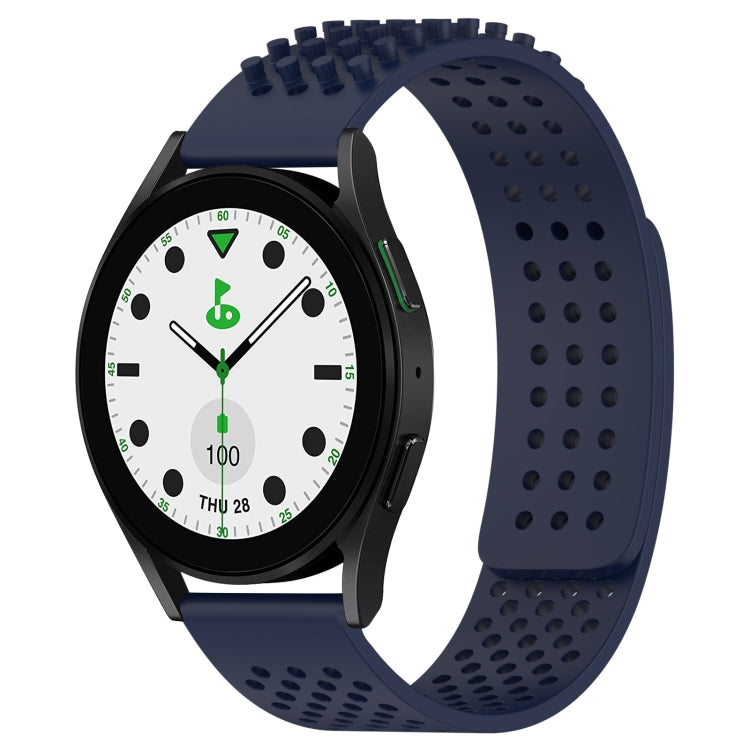 Correia de relógio em silicone respirável com pontos 3D e furos de 20mm, para Samsung Galaxy Watch 6 Classic 43mm, para Samsung Galaxy Watch 5 Pro Edição Golfe, para Samsung Galaxy Watch 5 Edição Golfe