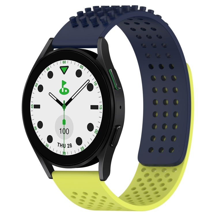 Correia de relógio em silicone respirável com pontos 3D e furos de 20mm, para Samsung Galaxy Watch 6 Classic 43mm, para Samsung Galaxy Watch 5 Pro Edição Golfe, para Samsung Galaxy Watch 5 Edição Golfe