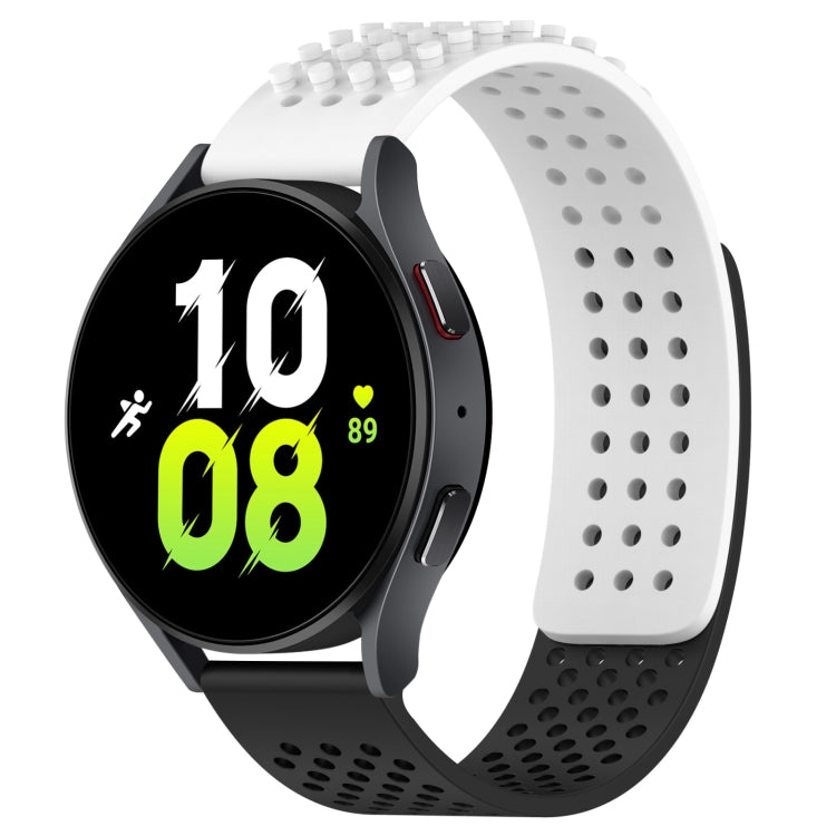 Correia de relógio em silicone respirável com pontos 3D e furos de 20mm, para Samsung Galaxy Watch 5 44mm, para Samsung Galaxy Watch 5 Pro 45mm, para Samsung Galaxy Watch 5 40mm