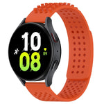 Correia de relógio em silicone respirável com pontos 3D e furos de 20mm, para Samsung Galaxy Watch 5 44mm, para Samsung Galaxy Watch 5 Pro 45mm, para Samsung Galaxy Watch 5 40mm