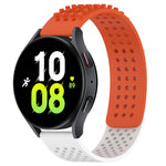 Correia de relógio em silicone respirável com pontos 3D e furos de 20mm, para Samsung Galaxy Watch 5 44mm, para Samsung Galaxy Watch 5 Pro 45mm, para Samsung Galaxy Watch 5 40mm
