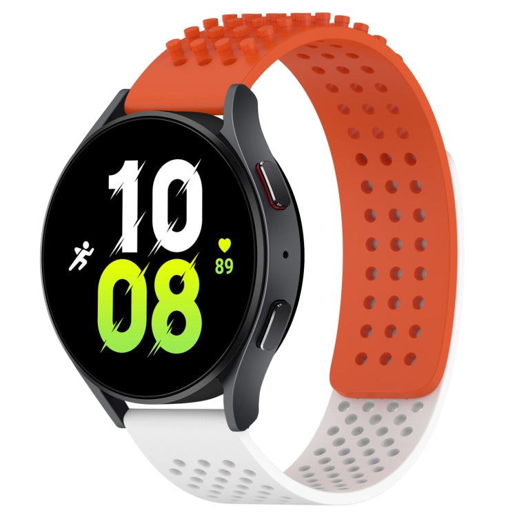 Correia de relógio em silicone respirável com pontos 3D e furos de 20mm, para Samsung Galaxy Watch 5 44mm, para Samsung Galaxy Watch 5 Pro 45mm, para Samsung Galaxy Watch 5 40mm